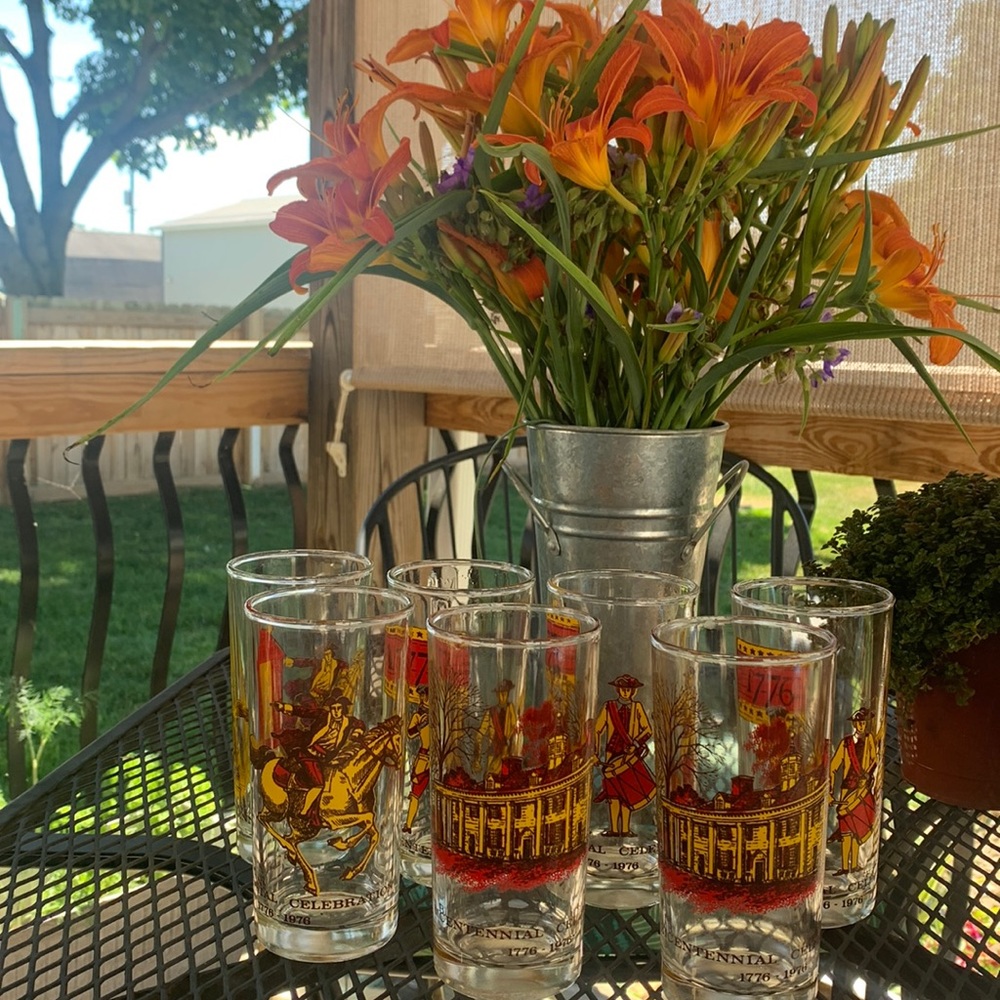 Bicentennial celebration glassware
